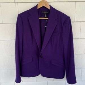 Ralph Lauren Black Label Wool Blazer Purple size 12 NWT